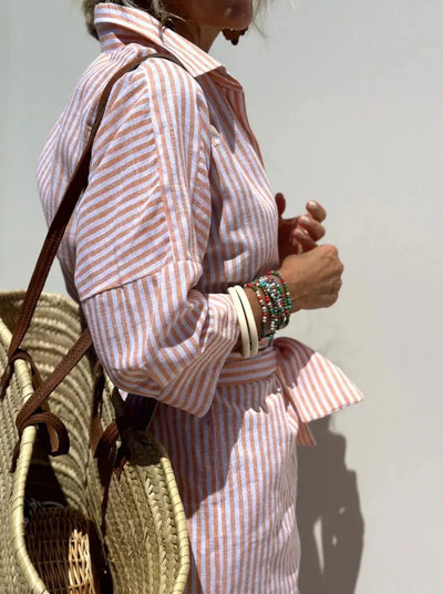 Isla | Relaxed Striped Shirt Dress