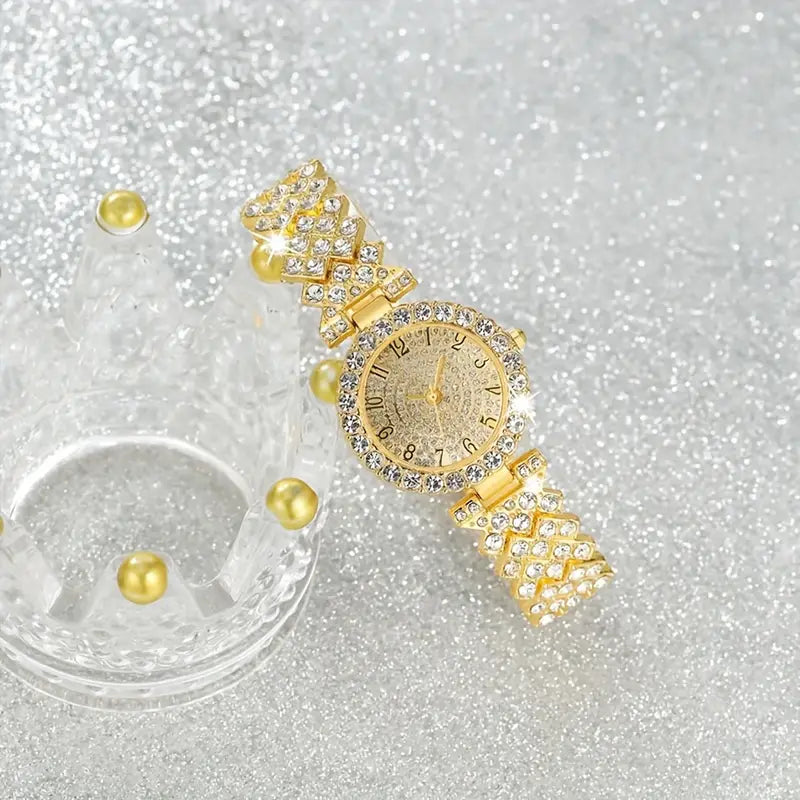 Luxe Radiance Gold Watch & Bracelet Set | Gold 18k