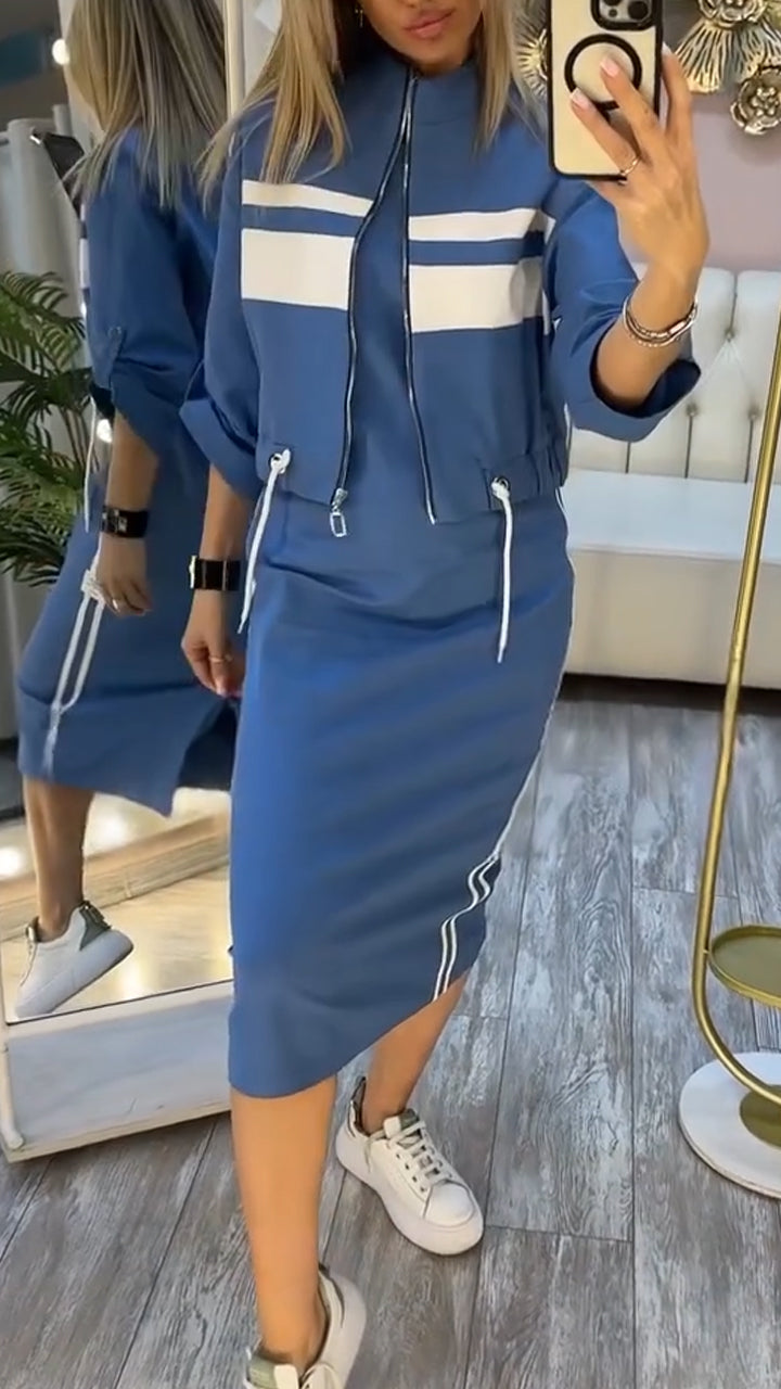 Elara ™ | Dress with a round neckline and women's blazer