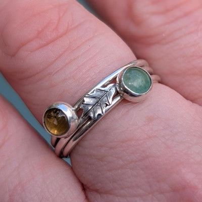Dainty Oak Leaf Stacking Ring – Handmade Sterling Silver Jewellery