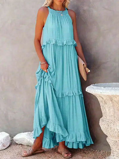 Isla | Boho Ruffle Maxi Dress