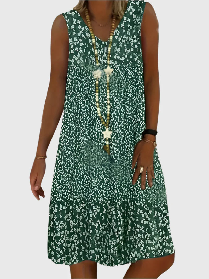 Tessa | Scarlet Petal Sleeveless Midi Dress