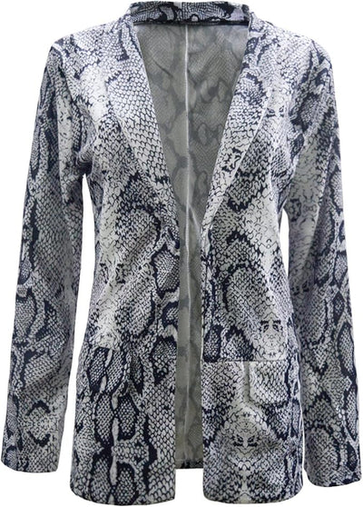 Luna™ - Elegant Snake Print Open Front Blazer