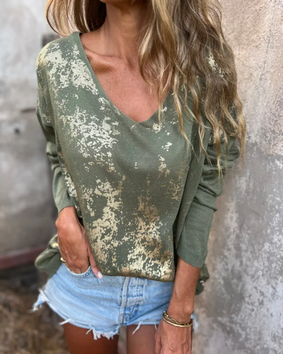 NORTHLINE STUDIO | RELAXED METALLIC KNIT TOP