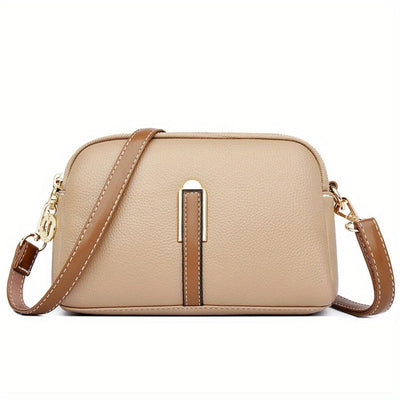 Mila Litchi Crossbody Bag with Embossed Print