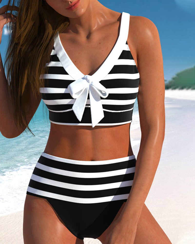 Roksana – Striped High-Waisted Bikini