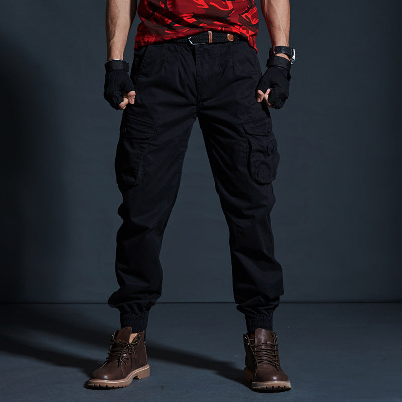 Men’s Cargo Trousers – Tactical Fit – Cotton – Elastic Cuffs – Multi-Pocket Design