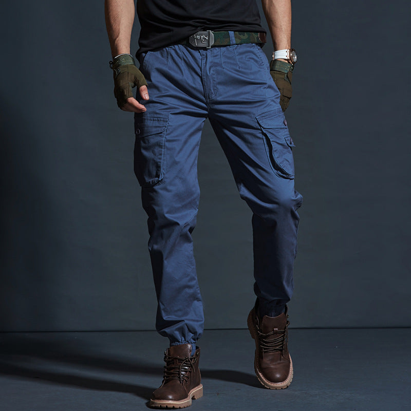 Men’s Cargo Trousers – Tactical Fit – Cotton – Elastic Cuffs – Multi-Pocket Design
