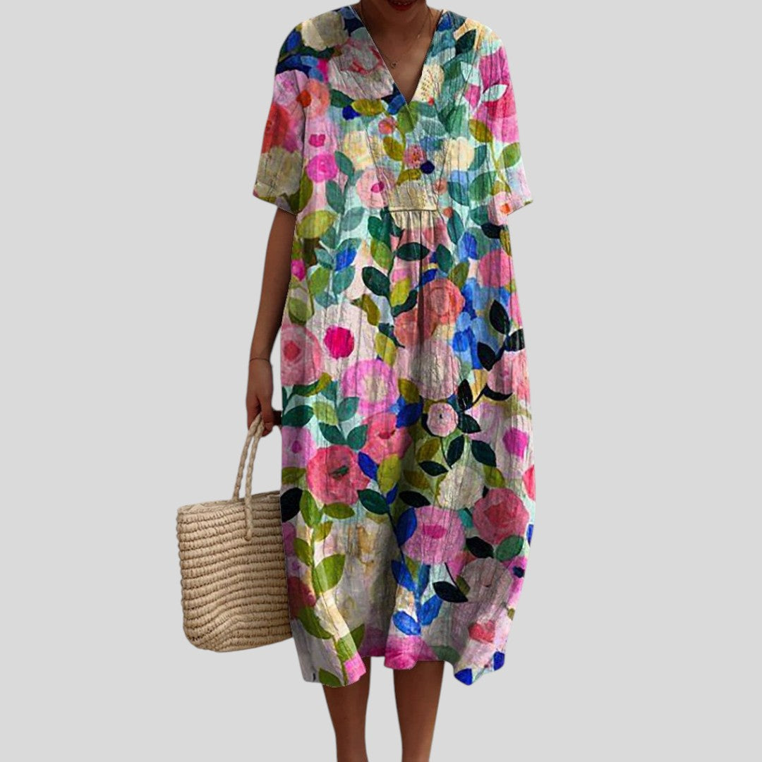 Jovana | Multi-Color Flower Dress