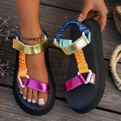 Aura Iridescent Platform Sandal