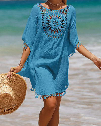Irmina – Beach Cover-Up with Pom-Pom Trim