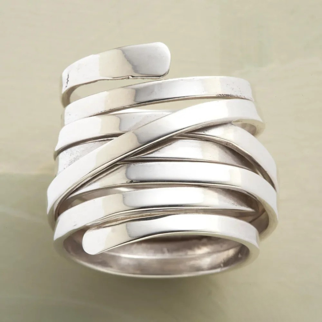 Stella Vera | Thick Layered Silver Ring