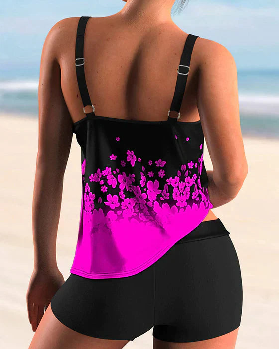 Avencea | Tankini Set with Floral Pattern for Ultimate Vacation Comfort
