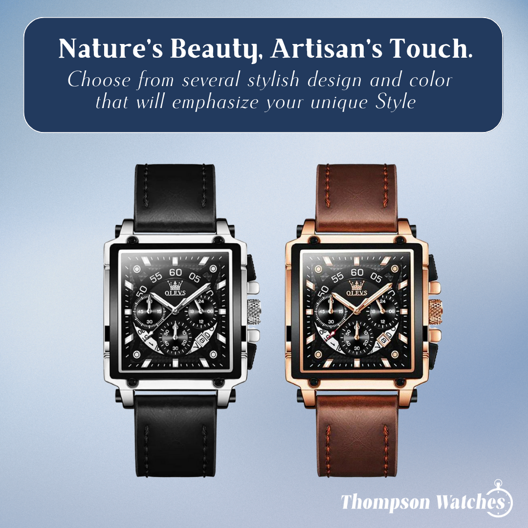 Joseph | Stylish Men’s Chronograph Watch with Unique Square Case | 42x45mm