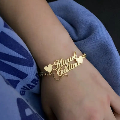 Elegant Double Name Bracelet