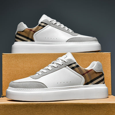 Cesare Bellandi Plaid Streetwear Leather Sneakers