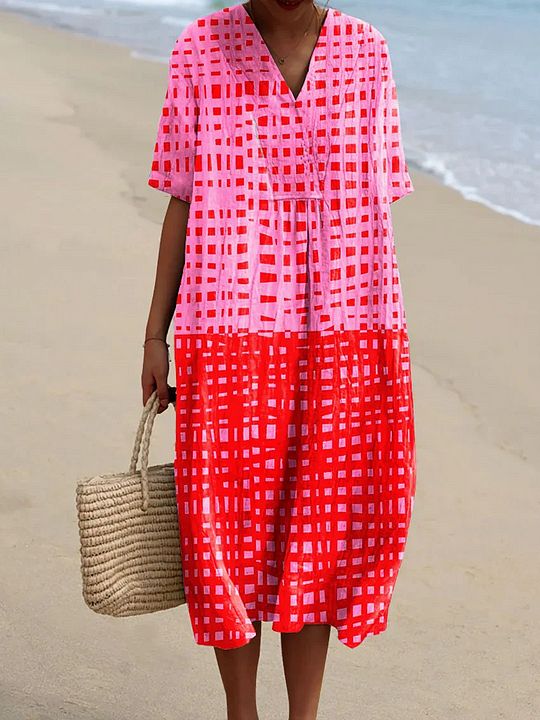 Aster - Abstract Geometric Stripe Dress