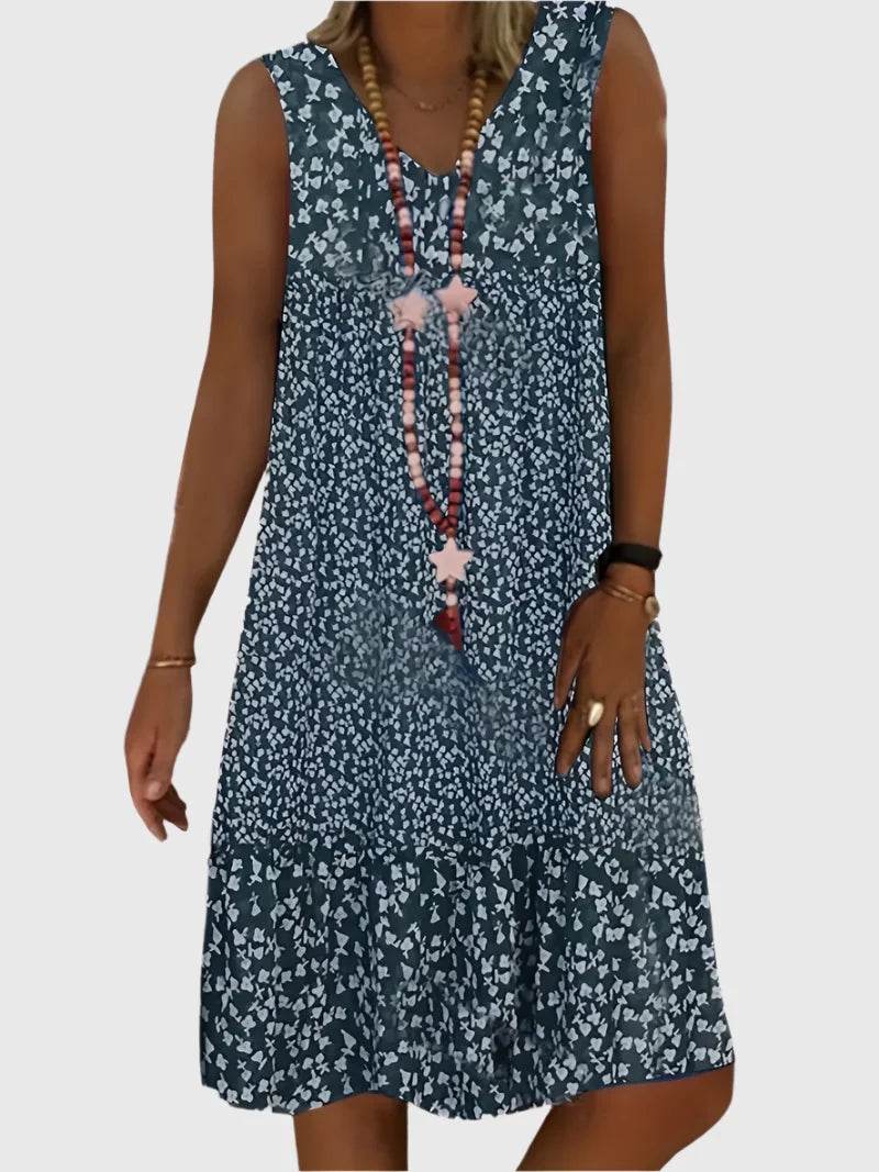 Tessa | Scarlet Petal Sleeveless Midi Dress