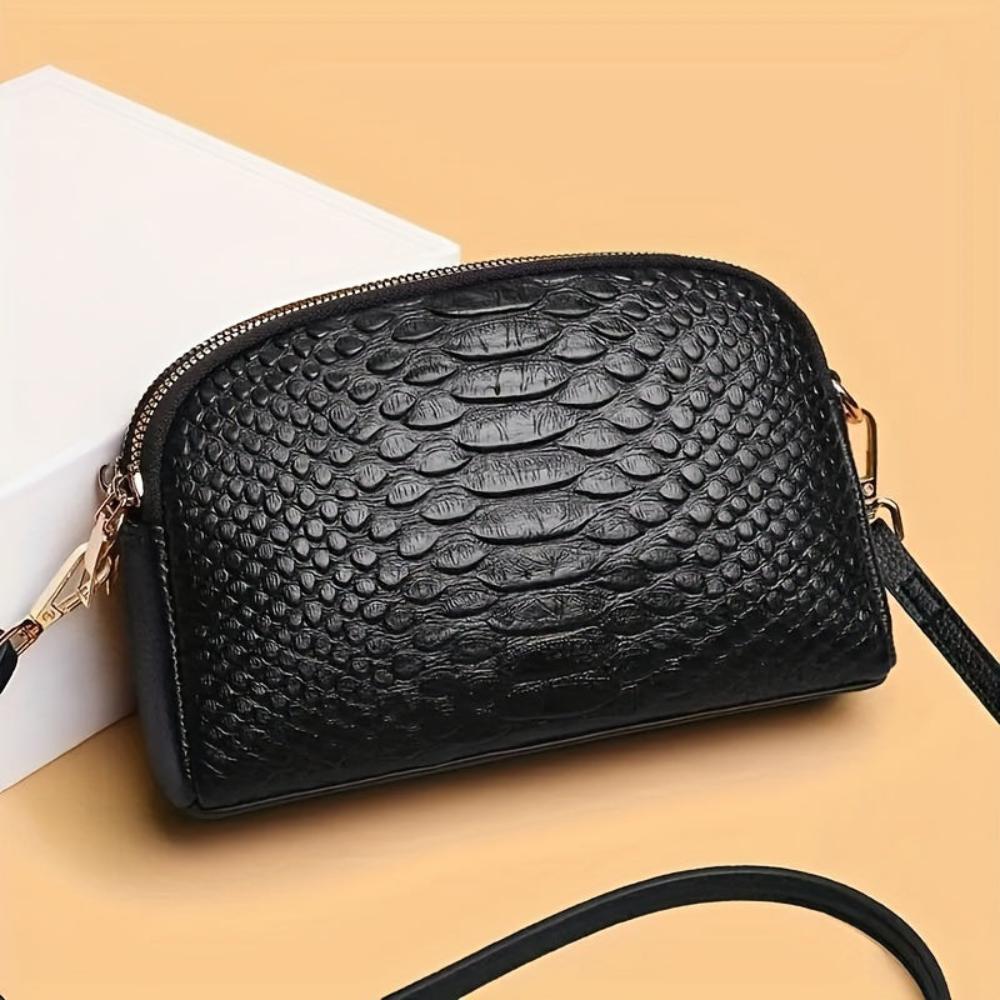 Isabella | Mini Crossbody Bag in Faux Leather with Crocodile Look