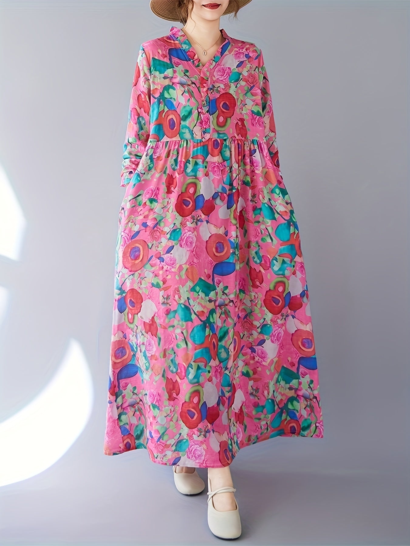 Elena | Watercolor Bloom Maxi Dress