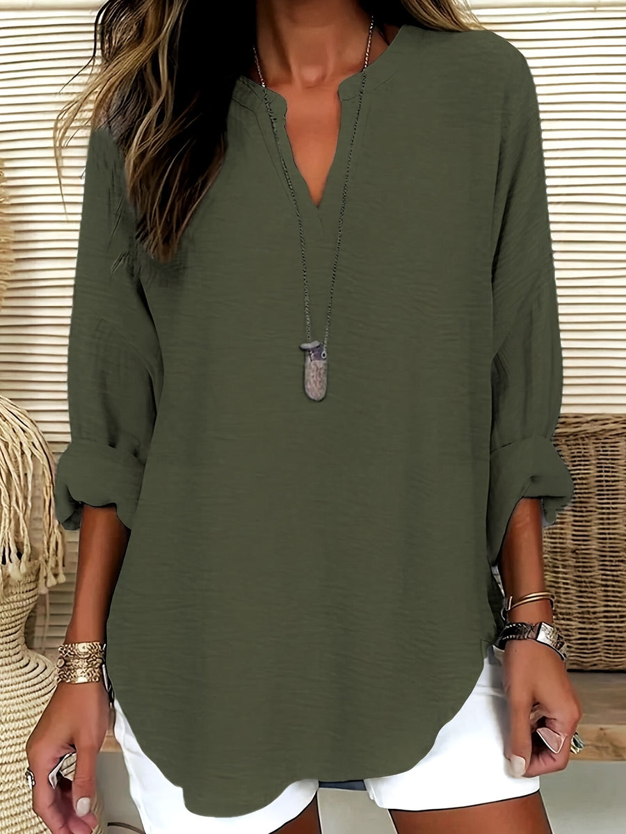 Shawna™ | V-Neck And Long Sleeve Blouse