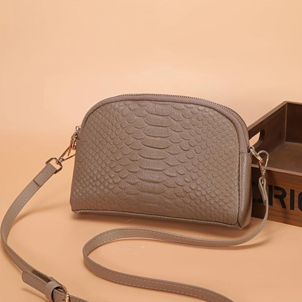 Isabella | Mini Crossbody Bag in Faux Leather with Crocodile Look