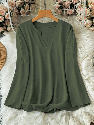 Shawna™ | V-Neck And Long Sleeve Blouse