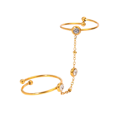 Gold Nova Chain Ring