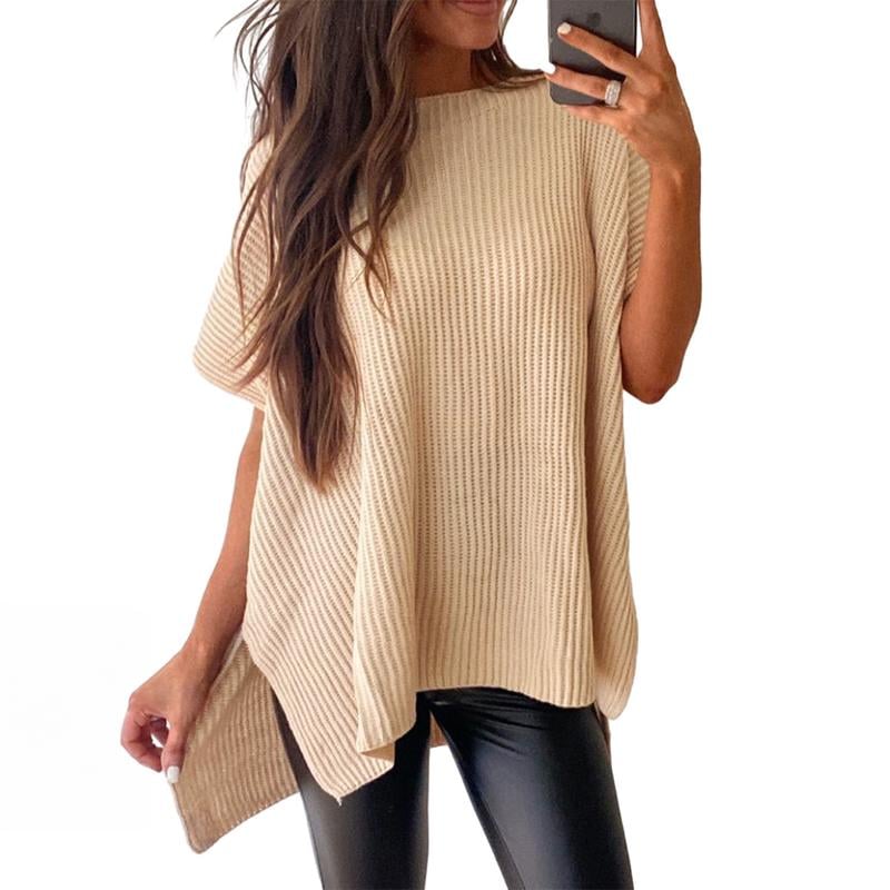 Sylvaine™ | Loose-Fit Crewneck Knit Pullover Top