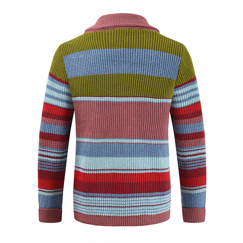 Asher™ | Colorblock Lapel Sweater Jacket