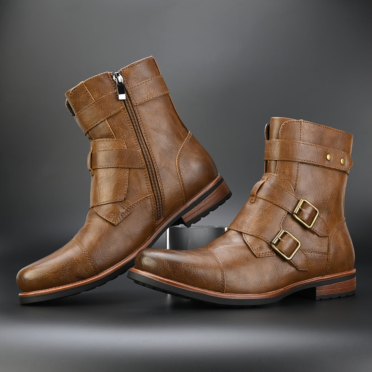 Auguste Lavallée Ankle-High Biker Leather Boots