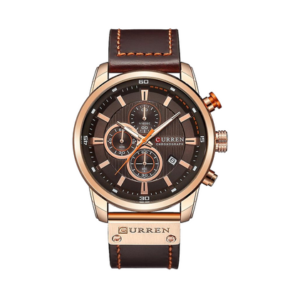 Jacob | Stylish Men’s Chronograph Watch with Brown Leather Strap | 47mm