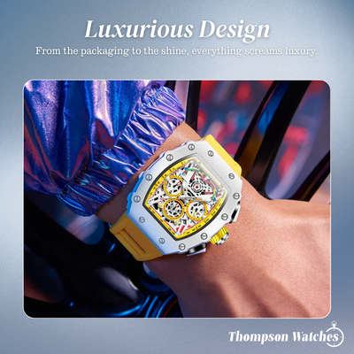 Cairo | Color-Popped Skeleton Dial Futuristic Watch