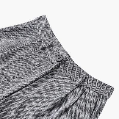 Ivory - Elegant Fishbone Pattern 3-Piece Suit