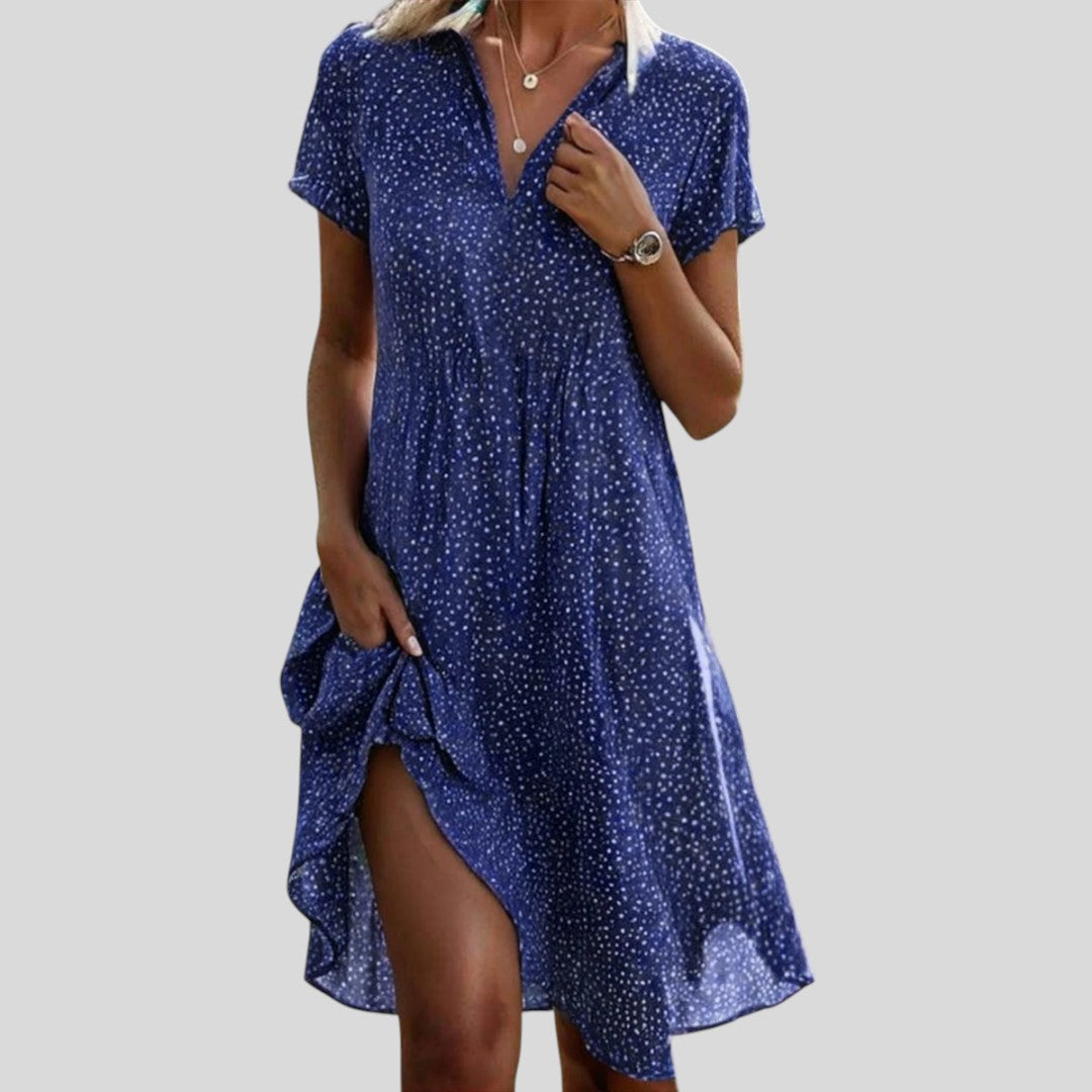 Azalea | Loose V-Neck Printed Dress