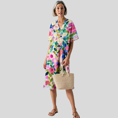 Jovana | Multi-Color Flower Dress