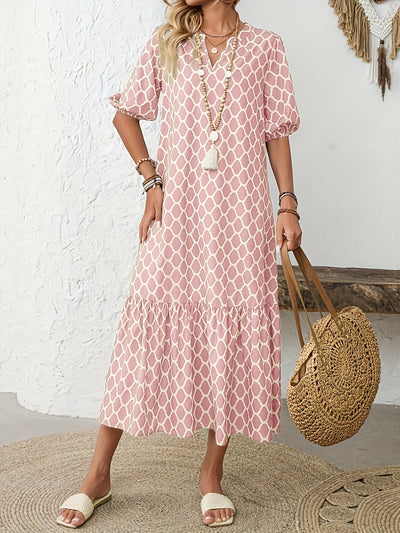 Lottie | Blush Diamond Midi Dress