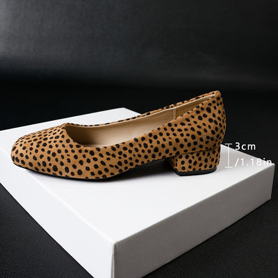 Lena – Dotted Comfort Low Heels