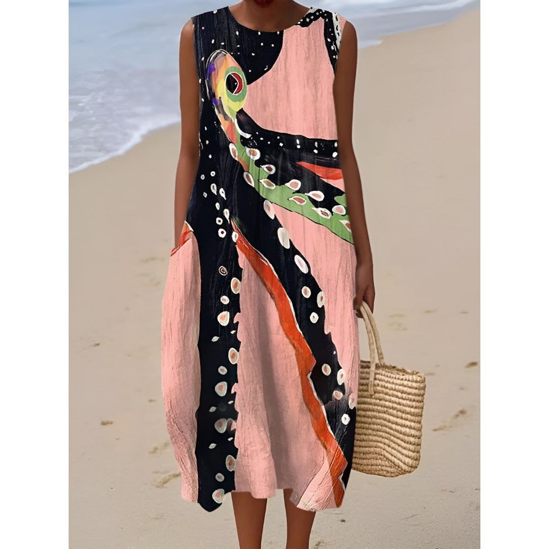 Indigo – Painted Reef Sleeveless Dress