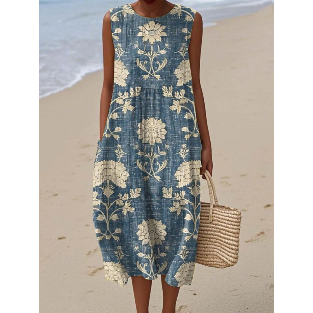 Lynn – Vintage Bloom Sleeveless Dress