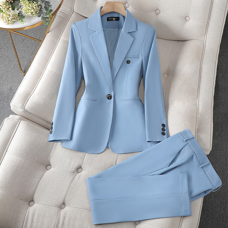 Palmer - Elegant Women’s Single-Button Long Sleeve Blazer & Pants Set
