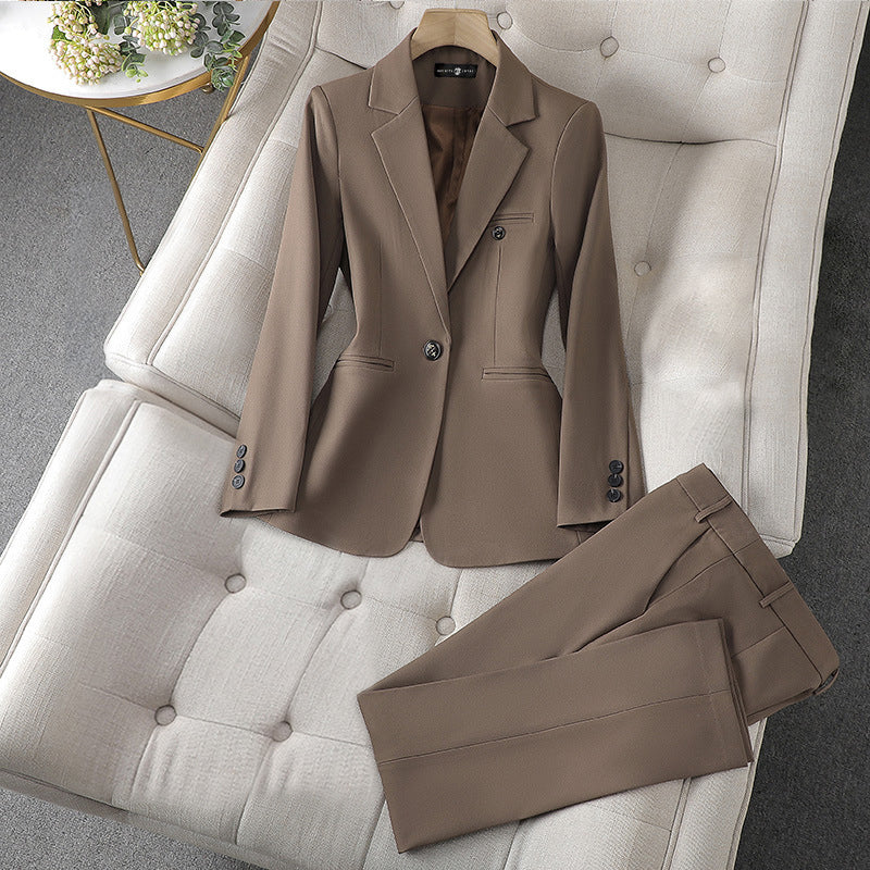 Palmer - Elegant Women’s Single-Button Long Sleeve Blazer & Pants Set