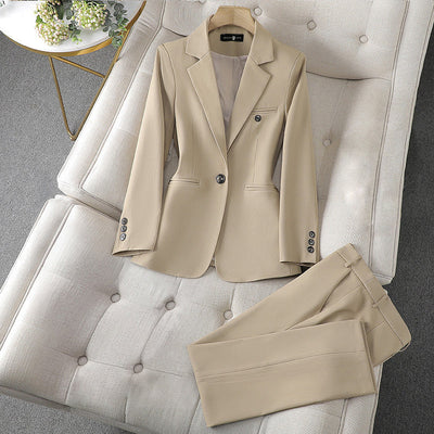 Palmer - Elegant Women’s Single-Button Long Sleeve Blazer & Pants Set