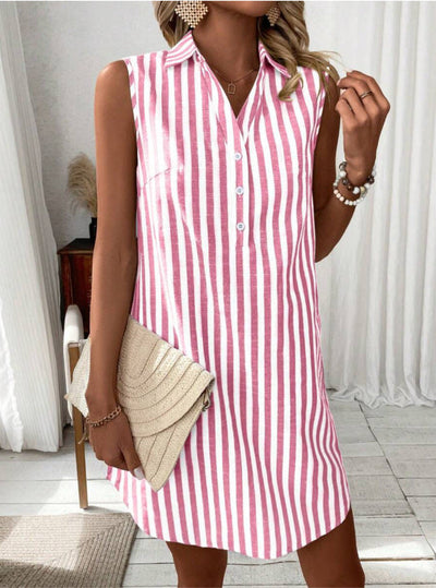 Annie™ - ELEGANT STRIPED SHIRT DRESS WITH A FLATTERING SILHOUETTE
