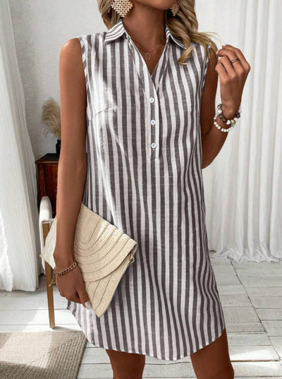 Annie™ - ELEGANT STRIPED SHIRT DRESS WITH A FLATTERING SILHOUETTE