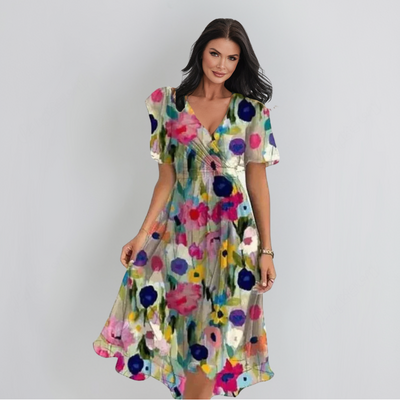 Helena™ | Elegant V-Neck Dress