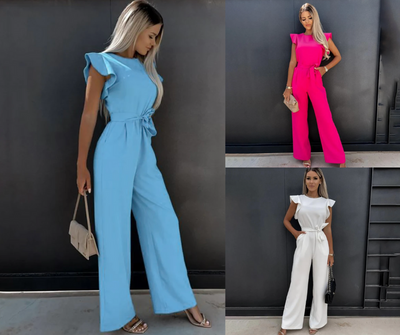 Elegant Avencea Jumpsuit with Ruffled Sleeves