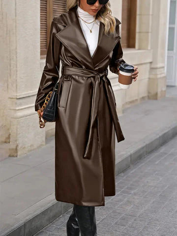 Elegant Leather Jacket Coat