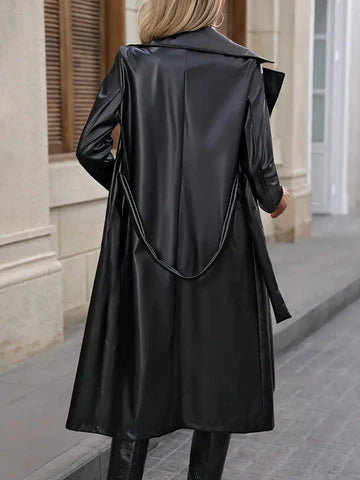 Elegant Leather Jacket Coat