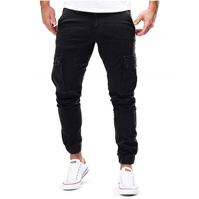 Men’s Cargo Pants – Slim Fit – Cotton Blend – Ribbed Cuffs – Drawstring Waist – Multi-Pocket